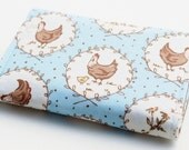 Chicken Wallet, Business Card Holder, Vegan Case, Light Blue, Tan and Cream