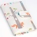 Fox Wallet Bifold, Organic Fabric Woodland Party , Vegan Wallet Blue, Yellow, Grey, Made to Order