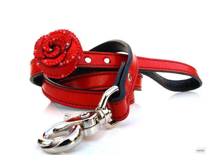 Rosalicious Swarovski Dog Leash - Renegade Red