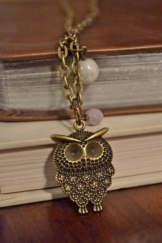 Antique Owl Charm Necklace