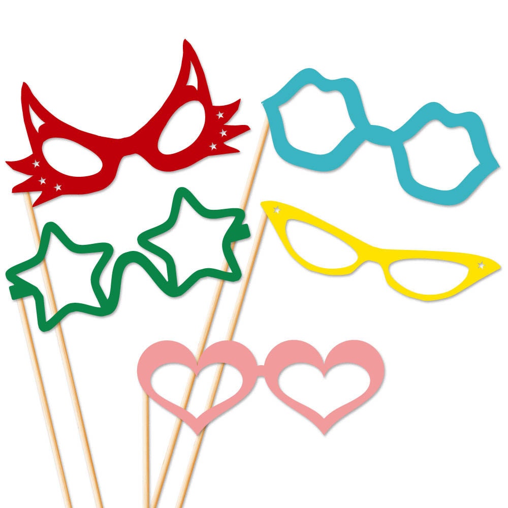 Photo Booth Props - 20 Piece Sweet Heart Set - Wedding Party - Birthday