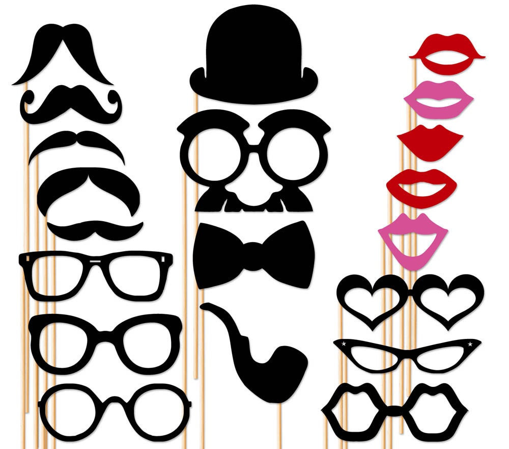 Photo Booth Props - Sexy Photobooth Prop - 20 piece set - Birthday, Wedding Photo Props