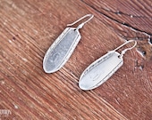 engraved "d" silver spoon earrings by tangs and tines