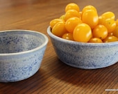 Pottery snack bowls in Robins Egg Blue speckle, gift bowls.