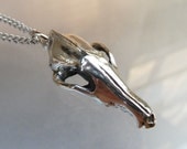 Abyssinian Fox - aka Ethiopian Wolf Skull Pendant Cast in Metal
