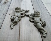 Wall Plaque, Wall Decor, Home Decor painted "Cherubs"