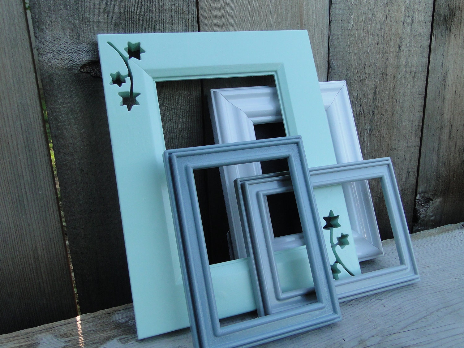 Picture Frame Photo Frame set collection gallery wall mint green gray white "Minty Fresh"