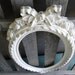 Vintage Ornate Oval Mirror in Distressed Heirloom White for Vintage Nursery " Golden Vanilla Mirror"