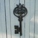 Large Ornate Key Wall Decor Wall Hanging Wall Plaque in Graphite Silver Hollywood Regency Glam Paris Apartment French Country "Cold"