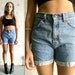 Vtg 90s Faded Blue High Waist Denim Grunge Shorts / Levis Cuffed Jeans Shorts / 29" Waist