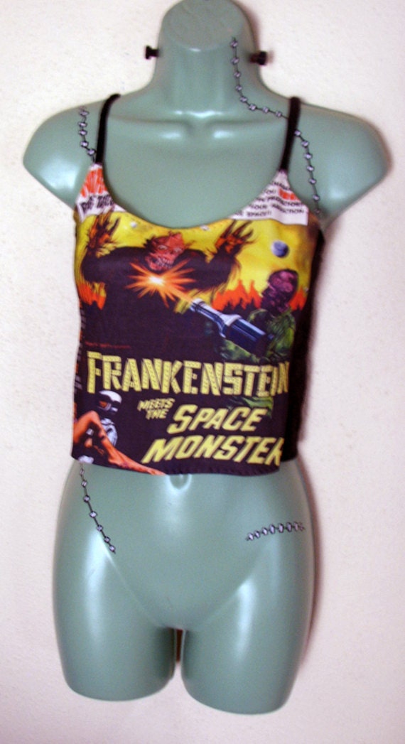 Tank Top - Frankenstein Meets The Space Monster - Small - B Movie, horror, sci-fi,