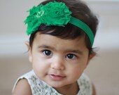 Green Baby Headband - Baby Girl Headband - Infant Headbands - Baby Hair Accessories - Baby hairbow - Couture Headband