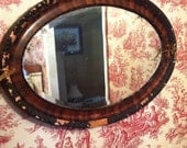 Mirror Antique Beveled Chippy Wood Frame Very Country French Shabby Chic-Paris Apt-English Cottage