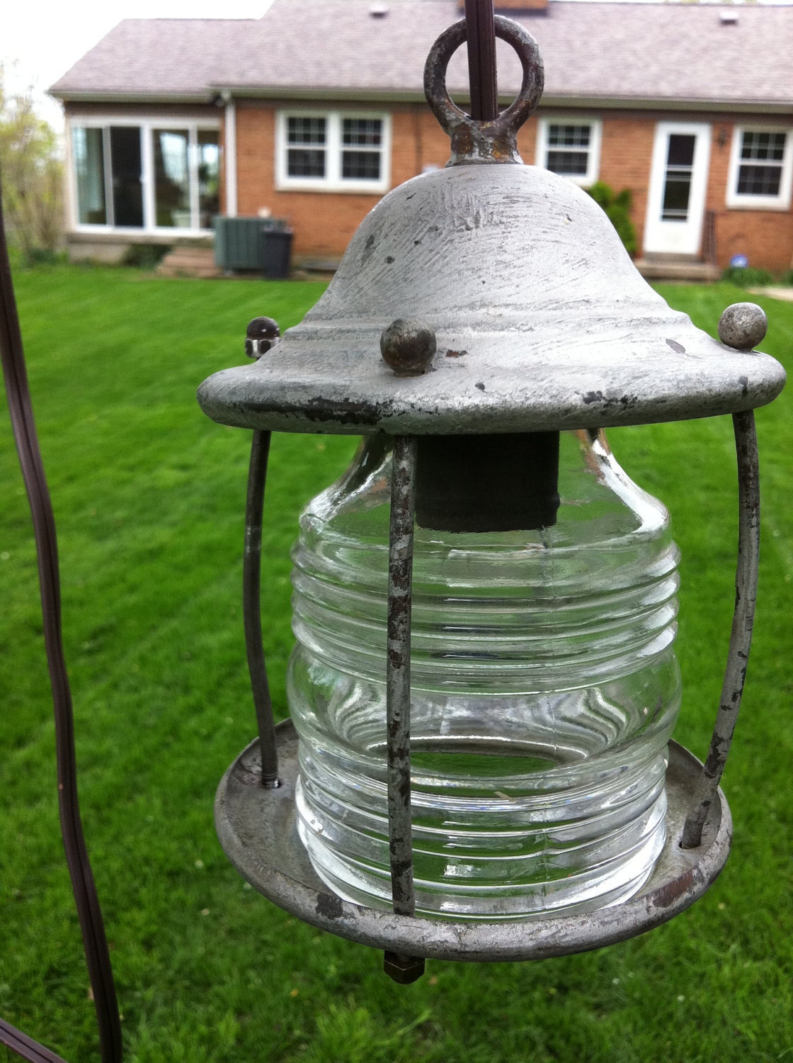 Light Hanging Rustic Industrial Glass and Metal Farmhouse Chic Cottage