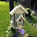 Birdhouse with Hearts and Wonderful Detail all Wood Chippy Paint and Painted with Blues Greens and Yellows