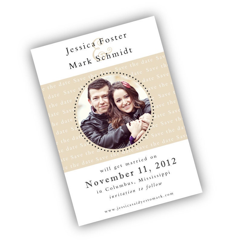 Fresh and Modern Wedding Save the Date with Photo - Printable PDF