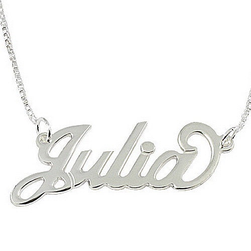 Custom Name Necklace- 925 Sterling Silver Name Necklace - Carrie Style Choose Any Name