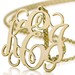 Monogram Necklace - 1.25 inch Personalized Monogram - Sterling silver 18k gold plated Name Necklace