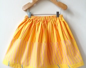 Girl's Gathered Skirt in Sunshine Yellow Marimekko Cotton