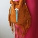 SALE- Cimarron Concho Suede Leather Fringe Cinch Bag