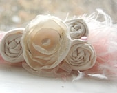 Ivory Rosette Headband - Photo Prop - Baby Headband - Flower Girl Headband