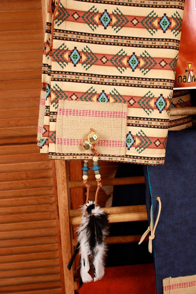 NativeHisWay Prayer Shawl/American Indian Pattern (Tan)