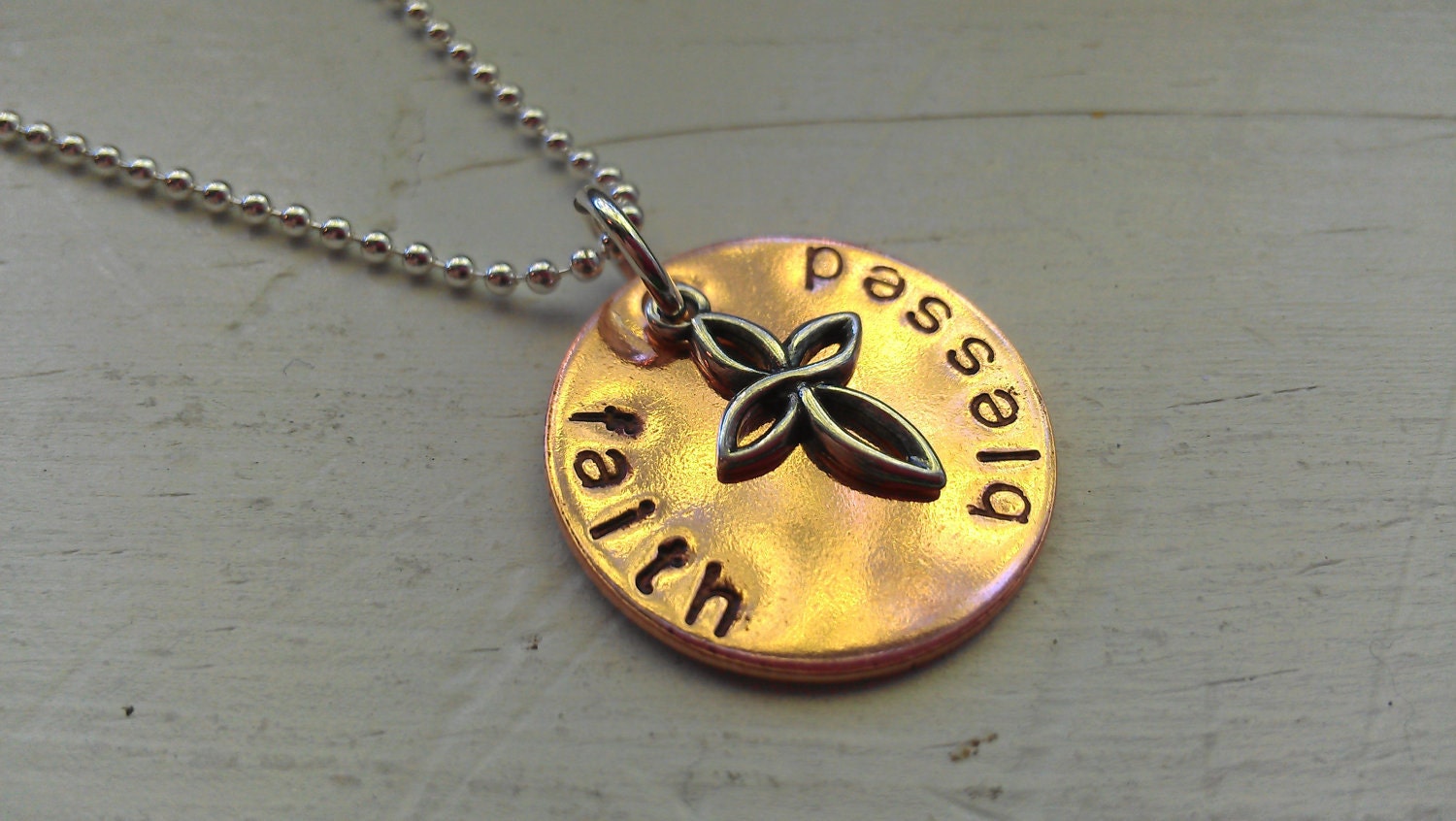 Mixed metal blessed faith cross religious necklace
