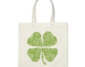 Personalized Tote Bag - Shamrock Signature Personalized Tote Bag or St. Patrick's Day Party Favor in Pickle Green