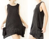 Comfy Cotton Spring Summer Vest Top in Black
