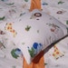 RESERVED for Kay Toddler Safari Pillow and Blanket, boy zoo blanket, girl car seat pillow,orange and white blanket, lion and elephant pillow