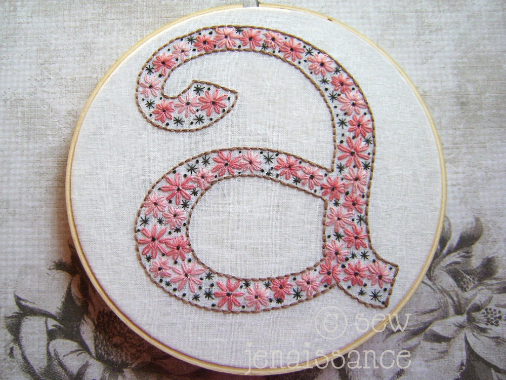 Embroidery Pattern PDF Alphabet Monogram Lettering