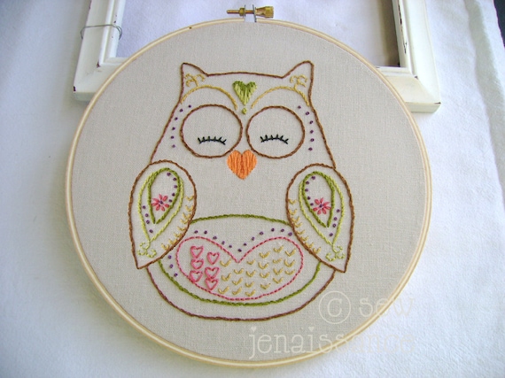 Embroidery Pattern PDF Owl Autumn and Fall Ooni Too