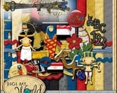 Egyptian Egypt Page Kit Digital Scrapbook kit, elements, papers, alphabet for scrapbooking