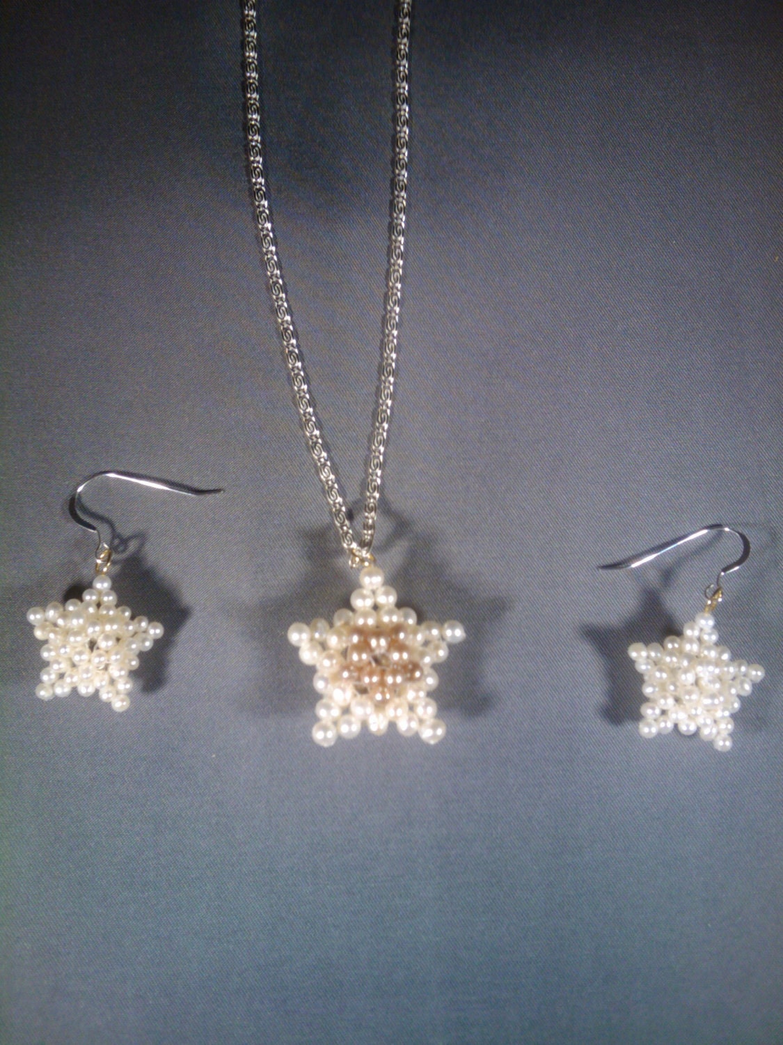freshwater pearl and silver necklace set