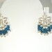 Teal green apatite and sterling silver chandelier earrings