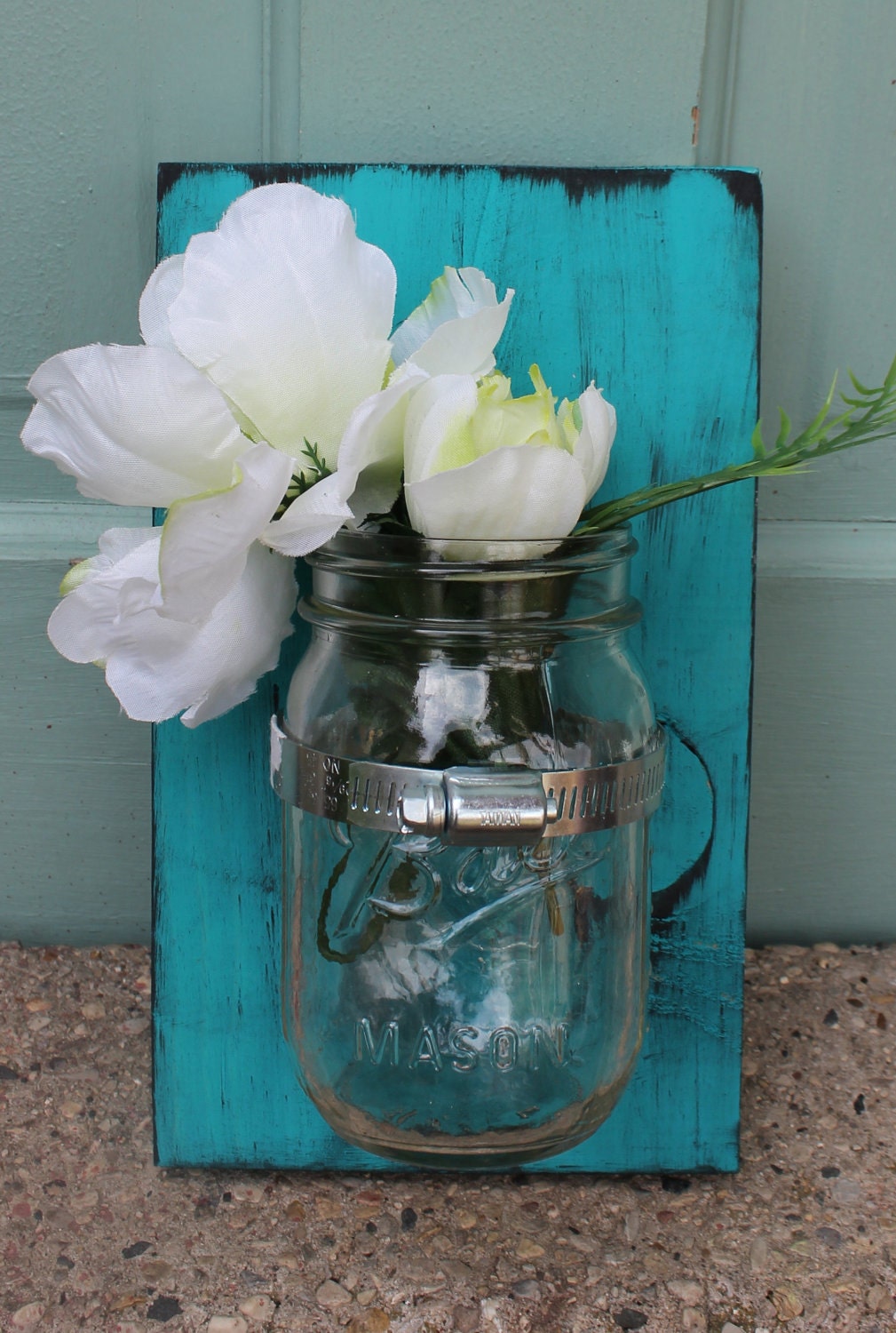 Mason jar wall vase