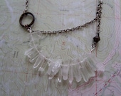 Quartz and Brass Ring Necklace