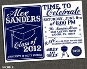 High School or College Graduation Party Invitation - BBQ - Printable