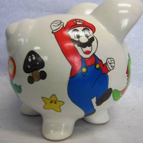 Items similar to Personalized Piggy Bank Super Mario Bros on Etsy