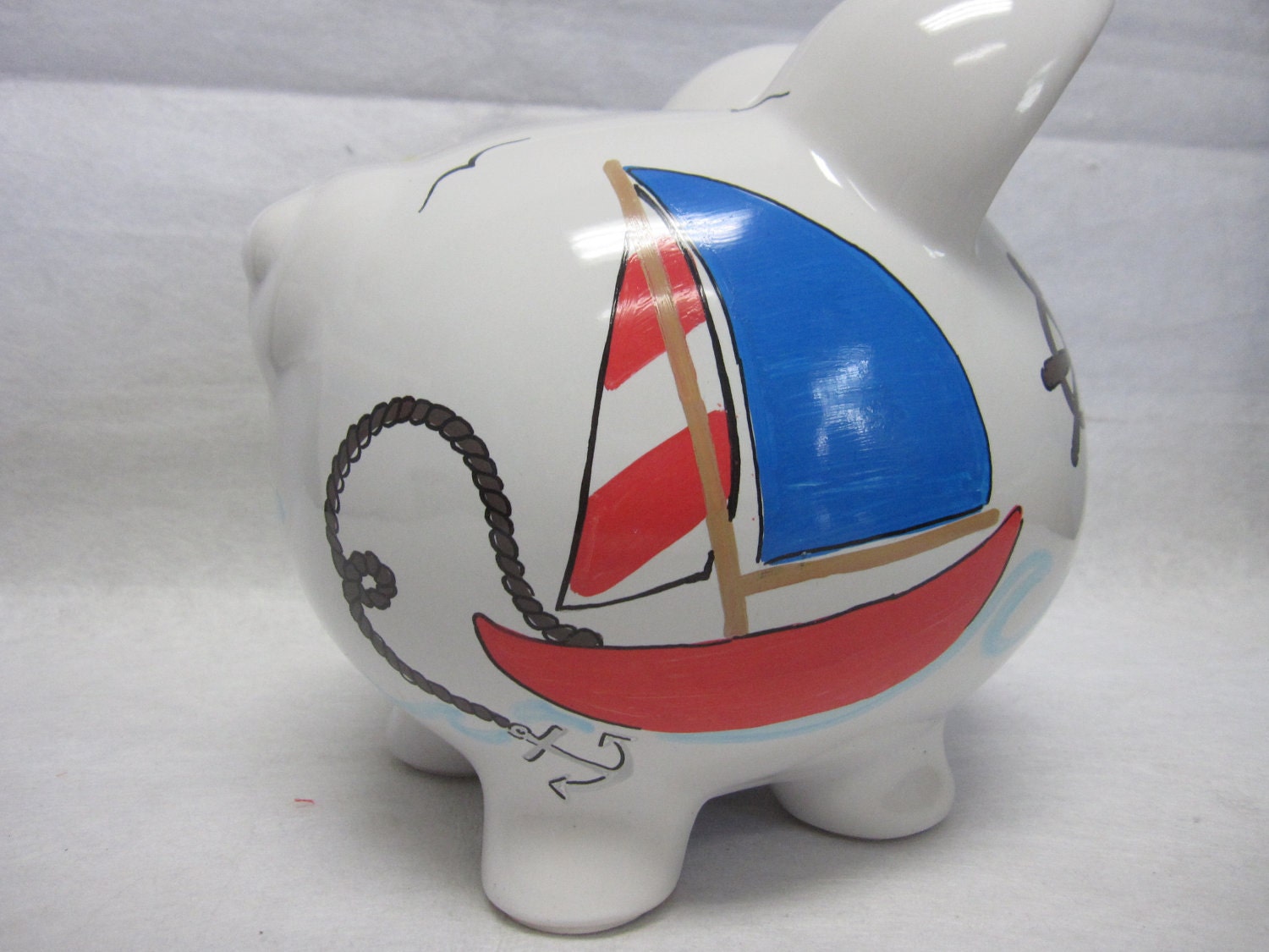 Personalized Piggy Bank Sail Boat by ThisLittlePiggieBank on Etsy