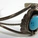 Vintage Sterling Silver Cuff Bracelet with Turquoise Stone