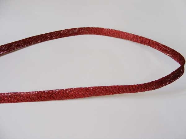 1cm wide Cardinal Red Sinamay Bias Bind - 1.2 metres long, ideal for edging or looping