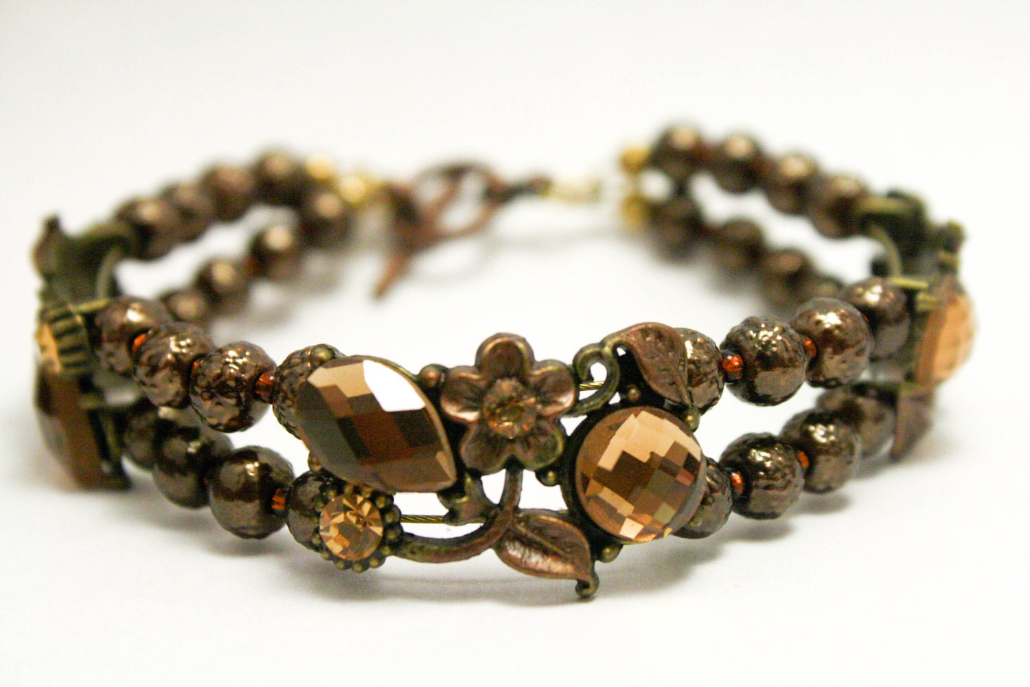Brown Pearl Double Stranded Bracelet