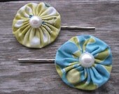 YoYo Hair Pins (Set of 2) Baby Blue/Green/White
