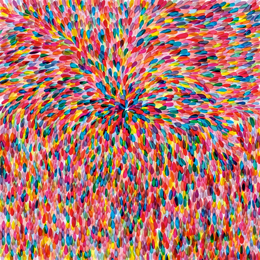 Sale - Buy 2 Get 1 Free - Abstract Colorful Art Print -  11 x 11 - Open Edition - red, rainbow colored, energy