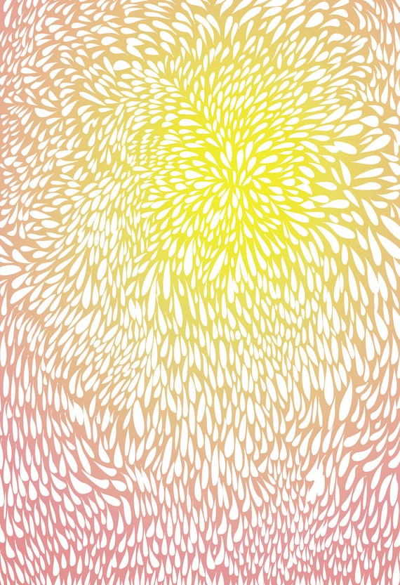 Abstract Print Poster- Morning Sun - 13 x 19  -  Open Edition - sun print, pink, yellow - AeropagitaPrints