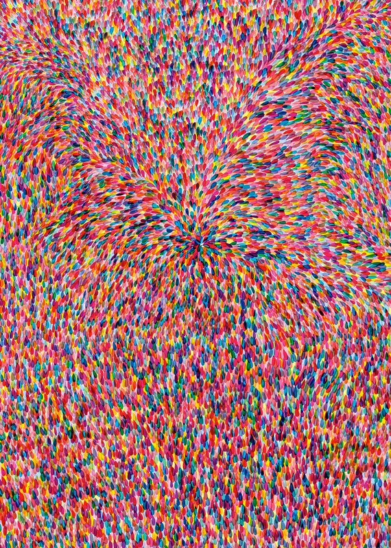 Sale - Buy 2 Get 1 Free - Abstract Art Print Poster - Colorful - 20x28 - Open Edition - red, energy, bright