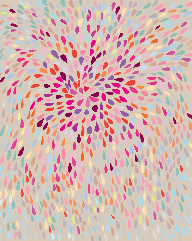 Abstract Art Print & The Change - 8 x 10 - - Limited Edition 100/100 - pink, heart, love