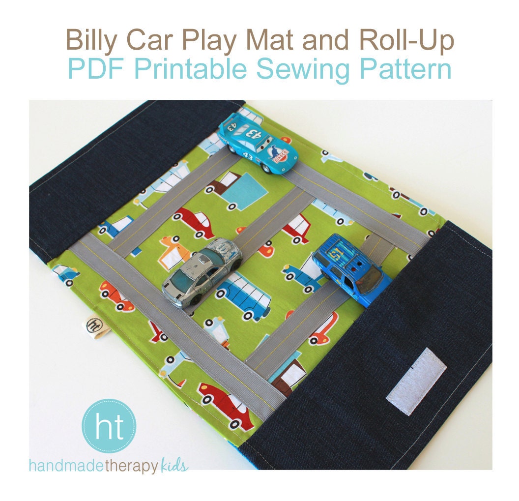 PDF Sewing Pattern for the Billy Car Roll-Up and Play Mat. Travel Game. PDF Pattern. Car Mat. Kids. Boys.