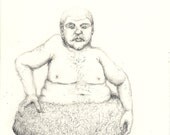 Original graphite drawing on paper: Life Preserver in Times of Tornado